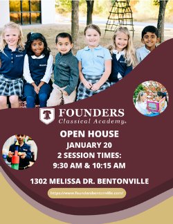 Have Friends interested in Founders for the 24-25 School Year? If you know families interested in learning more about Founders, we will have an Open House for families to join to learn more. Session 1 - 9:30 AM Session 2 - 10:15 AM